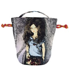 Chocolate Drawstring Bucket Bag