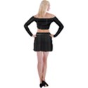 Dark Linear Abstract Print Off Shoulder Top with Mini Skirt Set View2