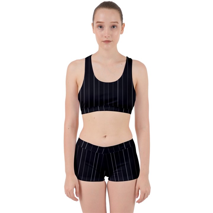 Dark Linear Abstract Print Work It Out Gym Set