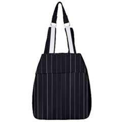 Dark Linear Abstract Print Center Zip Backpack