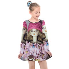 Cute In Pink Kids  Long Sleeve Dress