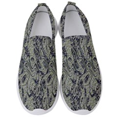 Silver Blue Fantasy Men s Slip On Sneakers