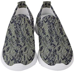 Silver Blue Fantasy Kids  Slip On Sneakers