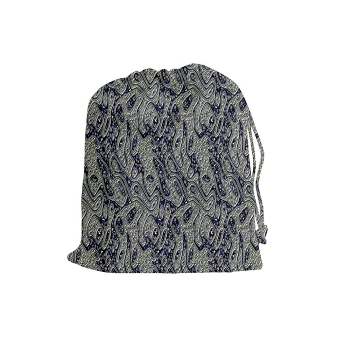 Silver Blue Fantasy Drawstring Pouch (Large)