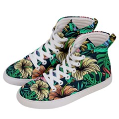 Hibiscus Dream Women s Hi-top Skate Sneakers by retrotoomoderndesigns