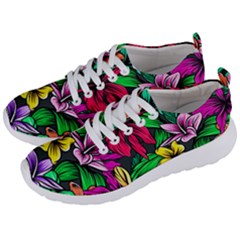 Neon Hibiscus Men s Lightweight Sports Shoes