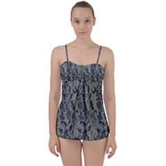 Silver Blue Fantasy Babydoll Tankini Set