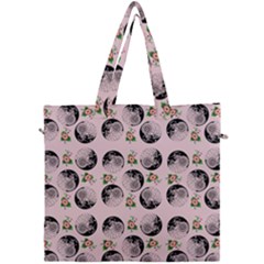 Vintage Girl With Flowers Pink Canvas Travel Bag