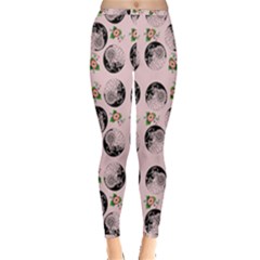 Vintage Girl With Flowers Pink Inside Out Leggings