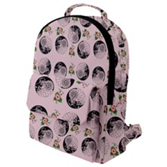 Vintage Girl With Flowers Pink Flap Pocket Backpack (small)