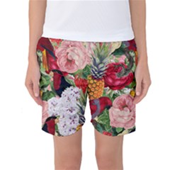 Tropical Bird Floral Women s Basketball Shorts