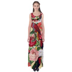 Tropical Bird Floral Empire Waist Maxi Dress by snowwhitegirl