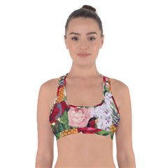 Tropical Bird Floral Cross Back Sports Bra by snowwhitegirl