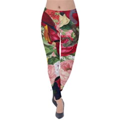 Tropical Bird Floral Velvet Leggings by snowwhitegirl