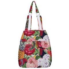 Tropical Bird Floral Center Zip Backpack