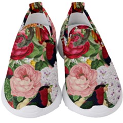 Tropical Bird Floral Kids  Slip On Sneakers