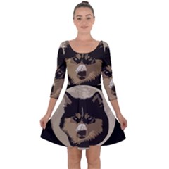 Husky Moon Quarter Sleeve Skater Dress