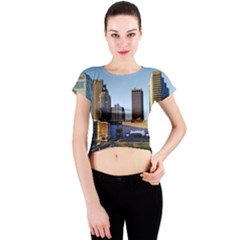 Columbus Skyline Crew Neck Crop Top by Riverwoman