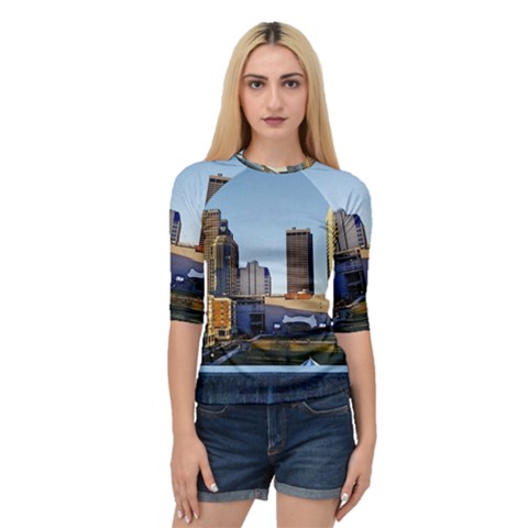 Columbus Skyline Quarter Sleeve Raglan Tee by Riverwoman