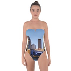 Columbus Skyline Tie Back One Piece Swimsuit by Riverwoman