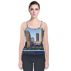 Columbus Skyline Velvet Spaghetti Strap Top