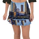 Columbus skyline Fishtail Mini Chiffon Skirt View1