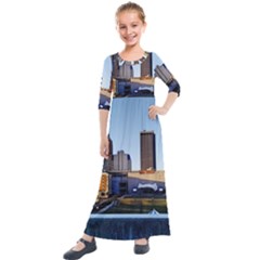 Columbus Skyline Kids  Quarter Sleeve Maxi Dress by Riverwoman