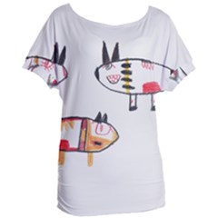 Children Children Drawing Flock Women s Oversized Tee by Pakrebo