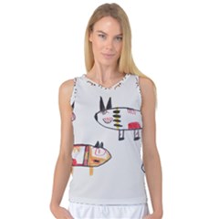 Children Children Drawing Flock Women s Basketball Tank Top by Pakrebo