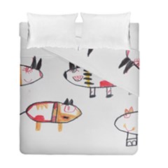 Children Children Drawing Flock Duvet Cover Double Side (full/ Double Size) by Pakrebo