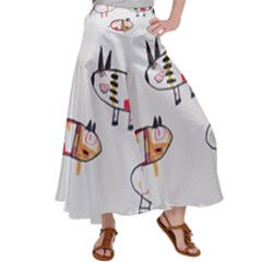 Children Children Drawing Flock Satin Palazzo Pants