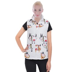 Children Children Drawing Flock Women s Button Up Vest by Pakrebo