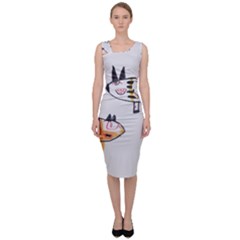 Children Children Drawing Flock Sleeveless Pencil Dress