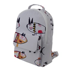 Children Children Drawing Flock Flap Pocket Backpack (large)