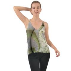 Graphic Fractal Eddy Curlicue Leaf Chiffon Cami by Pakrebo