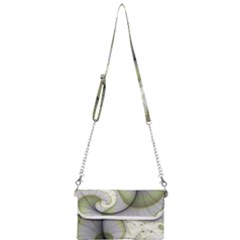 Graphic Fractal Eddy Curlicue Leaf Mini Crossbody Handbag