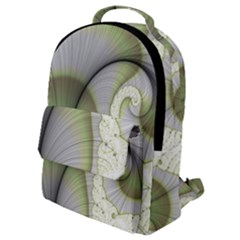 Graphic Fractal Eddy Curlicue Leaf Flap Pocket Backpack (small)