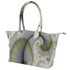 Graphic Fractal Eddy Curlicue Leaf Canvas Shoulder Bag