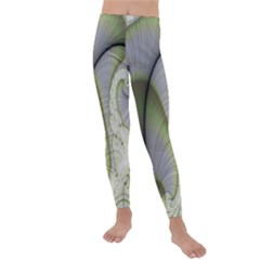 Graphic Fractal Eddy Curlicue Leaf Kids  Lightweight Velour Leggings