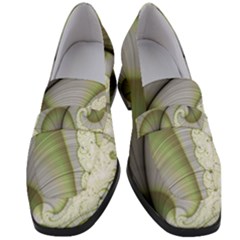 Graphic Fractal Eddy Curlicue Leaf Women s Chunky Heel Loafers