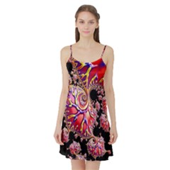 Fractals Colorful Pattern Satin Night Slip