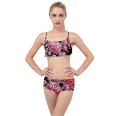 Fractals Colorful Pattern Layered Top Bikini Set