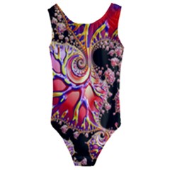 Fractals Colorful Pattern Kids  Cut-out Back One Piece Swimsuit