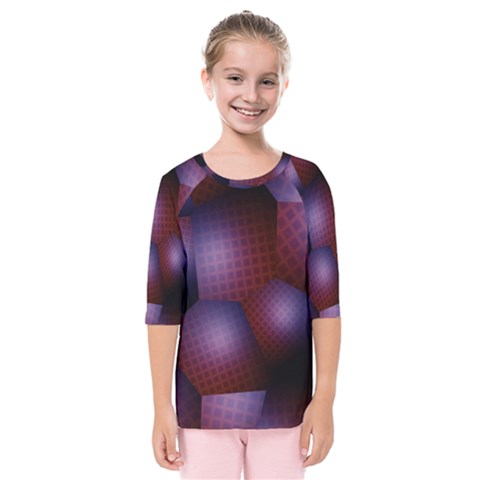 Fractal Rendering Background Kids  Quarter Sleeve Raglan Tee by Pakrebo