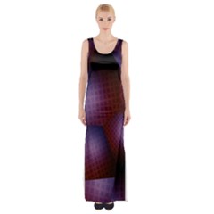 Fractal Rendering Background Maxi Thigh Split Dress