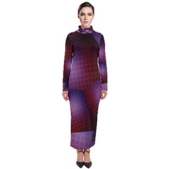 Fractal Rendering Background Turtleneck Maxi Dress