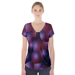 Fractal Rendering Background Short Sleeve Front Detail Top by Pakrebo