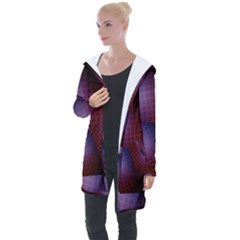 Fractal Rendering Background Longline Hooded Cardigan