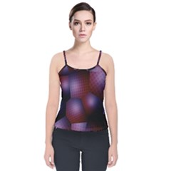 Fractal Rendering Background Velvet Spaghetti Strap Top