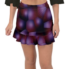 Fractal Rendering Background Fishtail Mini Chiffon Skirt